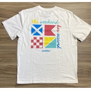 Chubbies Weekend Has Arrived Pocket T Shirt Men’s White Sailing EUC